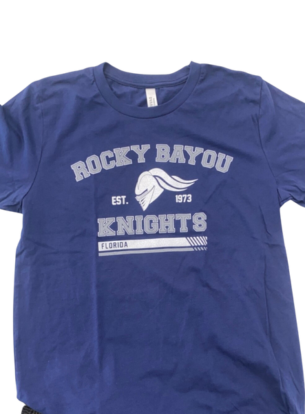 Adult Navy Blue Rocky Bayou-Florida T-Shirt
